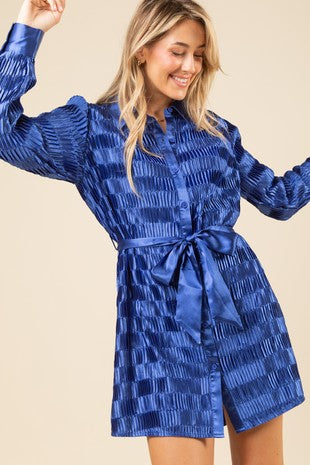 Royal Blue Button Up Dress