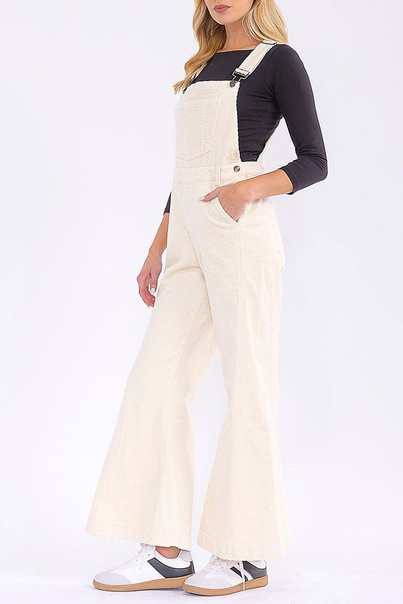 Cream Bell Leg Corduroy overall