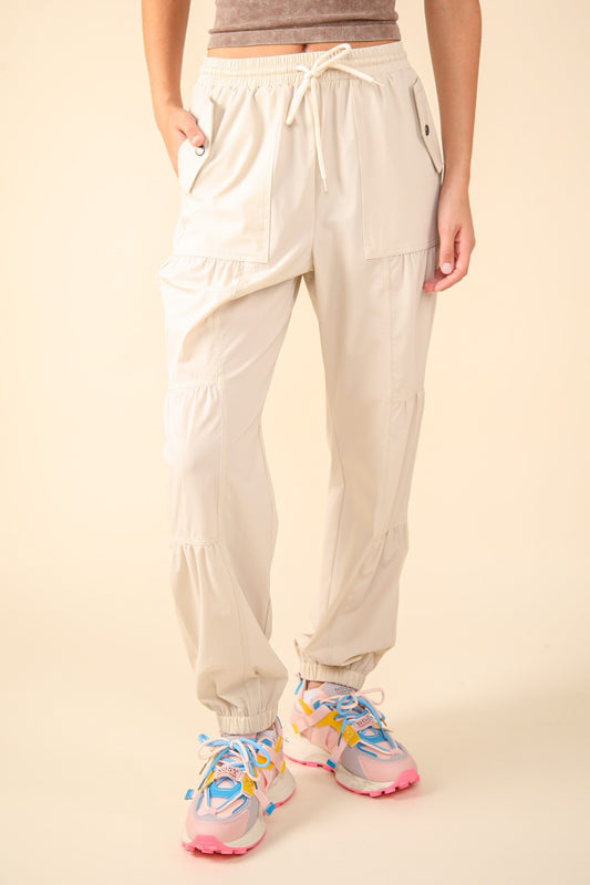 Cream jogger pants