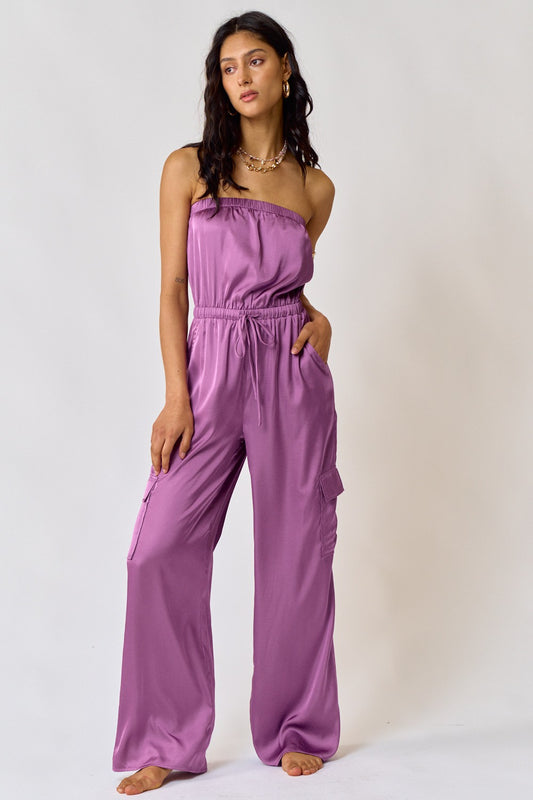 Lavender jumpsuit with pockets